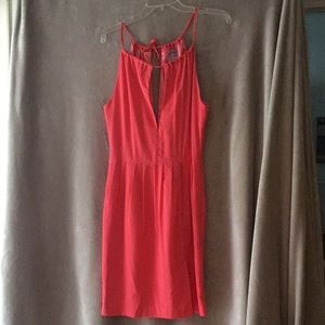 Bright salmon flowy dress